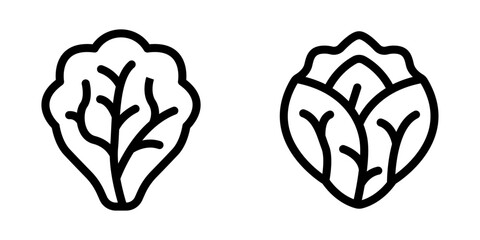 Fresh Lettuce Icon Set – Vector Design Symbols
