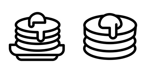 Fluffy Pancakes Icon Set – Vector Design Symbols