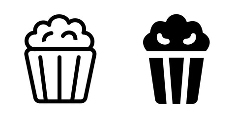 Fun Popcorn Icon Set – Vector Design Symbols
