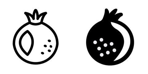 Refreshing Pomegranate Icon Set – Vector Design Symbols