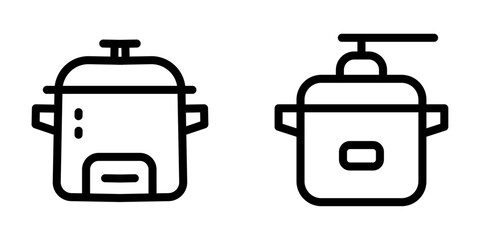 Modern Pressure Cooker Icon Set – Vector Design Symbols