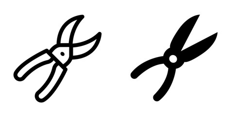 Precision Pruning Shears Icon Set &ndash; Vector Design Symbols