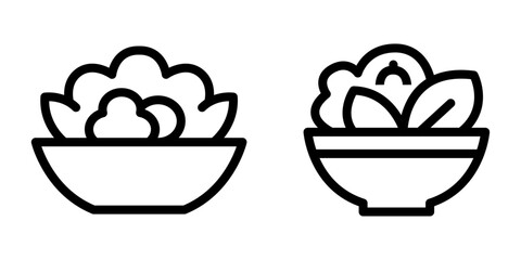 Fresh Salad Icon Set – Vector Design Symbols