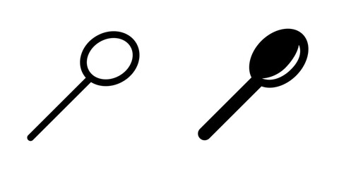 Stylish Spoon Icon Set – Vector Design Symbols