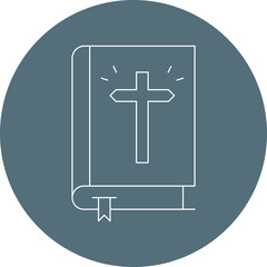 Obraz premium Bible icon single vector illustration