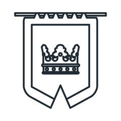 Vector Illustration of a Royal Crown Emblem on a Medieval Banner for Kingdom or Nobility Representation