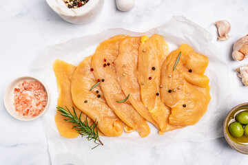 Raw free range and corn fed chicken