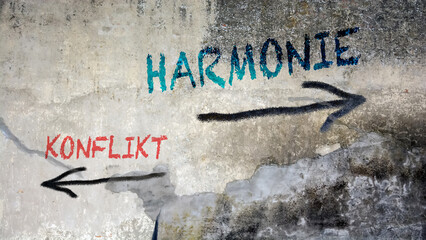 Signposts the direct way to harmony versus conflict