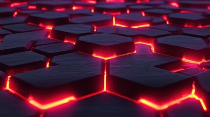 Obraz premium Abstract glowing hexagonal pattern