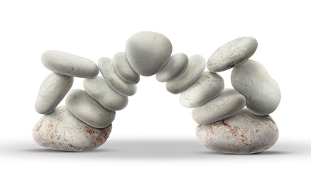 Balance shown as stacked stones on white background