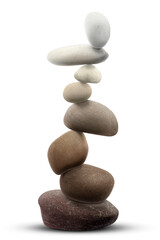 Balance shown as stacked stones on white background