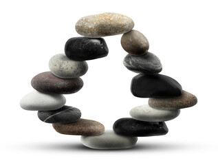 Balance shown as stacked stones on white background