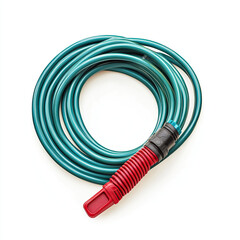 Garden Hose Isolated on a White Background: A Simple and Clean Representation of Essential Gardening Tools
