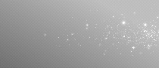 Shimmering Dust. Bokeh Lights. Festive Designs.White png dust light. Bokeh light lights effect background. Christmas background of shining dust. Christmas glowing light confetti and spark overlay.