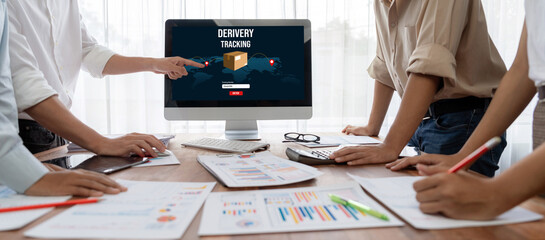 Delivery tracking system for e-commerce and brisk online business to timely goods transportation...