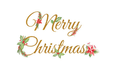 Watercolor floral christmas decoration