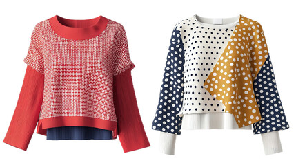 Stylish sweater collection showcase fashion retail store apparel photography indoor environment eye-level view trendy winter fashion