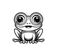  Frog with Glasses Vector Illustration