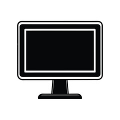computer monitor with blank screen isolated on white background