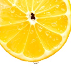 Sliced Fresh Lemon with Water Droplets