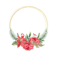 Hand painted watercolor floral frame