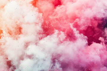 Obraz premium A mesmerizing cloud of pink and white powder erupts in a dynamic explosion, capturing a moment of vibrant color and abstract beauty