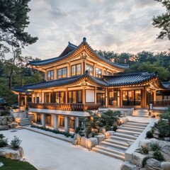 Naklejka premium A Korean house of traditional architecture