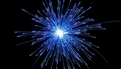 Obraz premium Blue Electric Sparks in Total Darkness