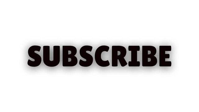 subscribe button | black and white animated text video on white and black background