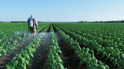 Fototapeta premium Organic Liquid Fertilizer Application A Photorealis