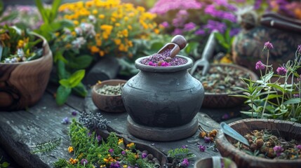 Power Of Herbs For Human Health. Herbalist Advertising