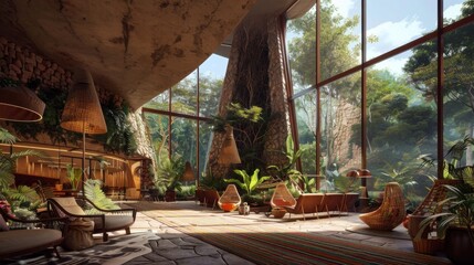Fototapeta premium Eco-friendly accommodations at the Pachamama retreat