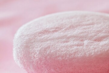 Fototapeta premium Close-up of a soft pink makeup powder puff