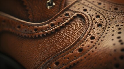 Detail Of Stitching On A Leather Shoe