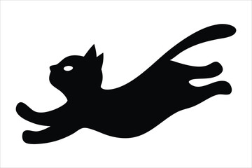 cat silhouette, cat vector icon , cat Vector illustration, Isolated on White Background