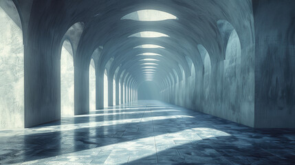 Exploring the serene contrast of minimalism and chaos in an ethereal architectural space