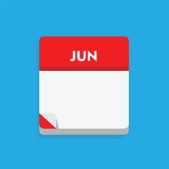 calender icon, june icon with blue background