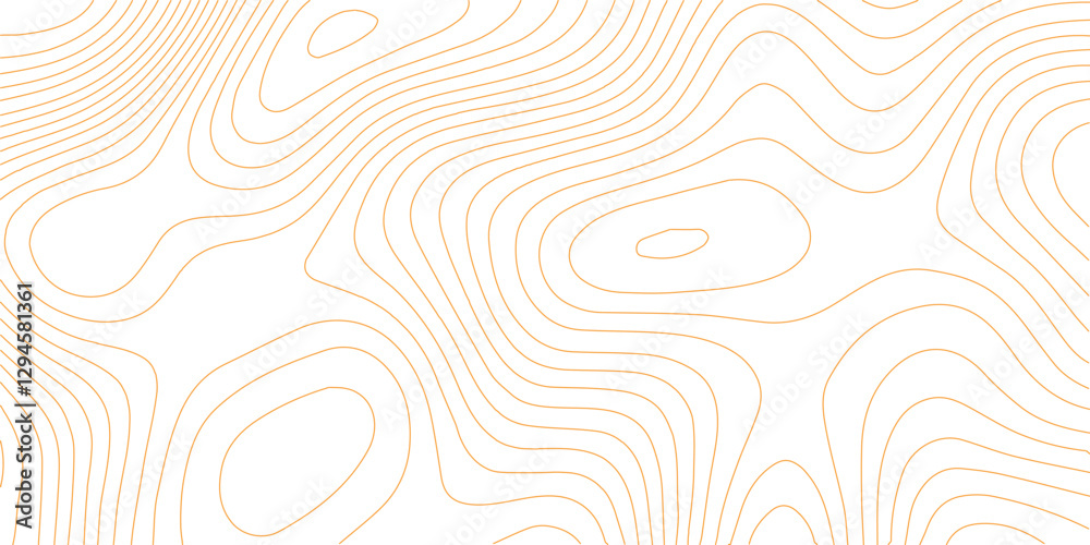 Aufkleber Vector line contour map texture, typography abstract pattern, golden mountain landscape grid.
