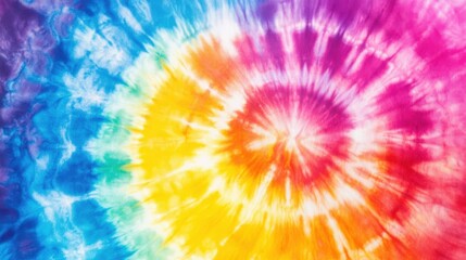 Spiral Tie-Dye Pattern In Vibrant Rainbow Colors