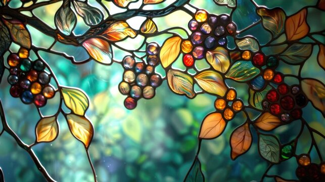 Stained Glass Floral Motif background