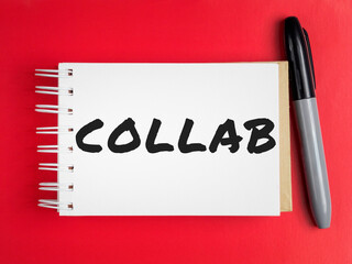 Collab text on notepad page colored background