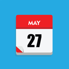 calender icon, 27 may icon with blue background
