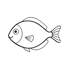 Discus Fish vector illustration line art