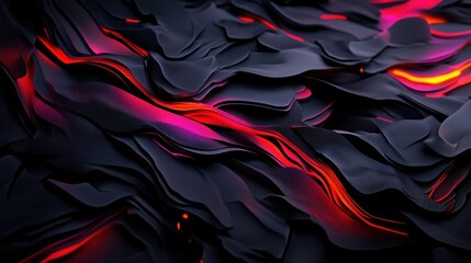 Obraz premium Abstract Composition of Flowing Textures with Red Highlights and Shadows