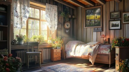Light hall in a cottage