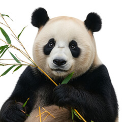Fototapeta premium Close-up of a Panda Eating Bamboo
