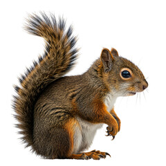 Adorable Squirrel Posing Against Transparent Background