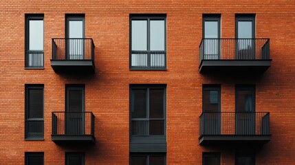 Fototapeta premium Brick wall architecture building.