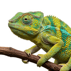Obraz premium Vibrant Chameleon on Branch, Perfect for Nature Photography