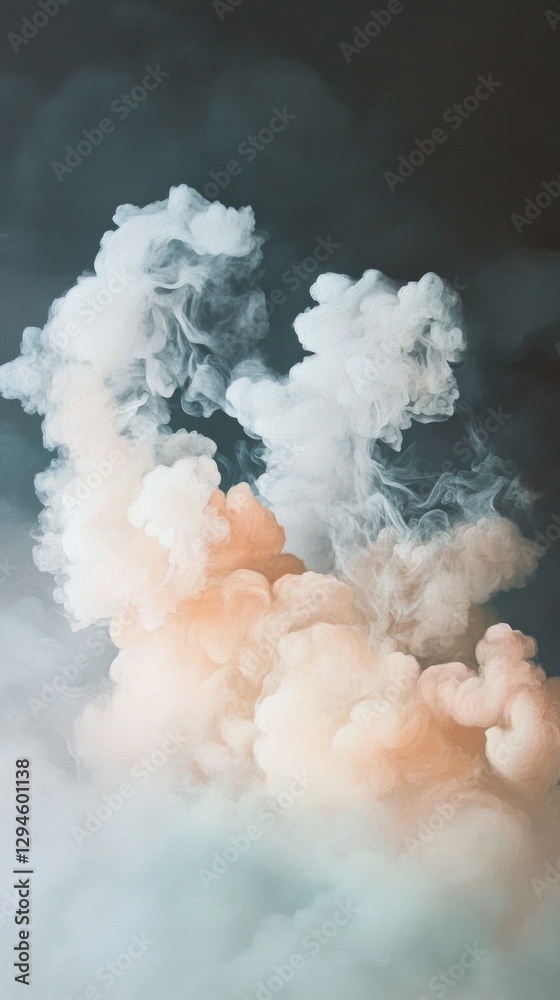 Aufkleber soft tendrils of clouds blend seamlessly, showcasing a delicate interplay of white and peach hues. t